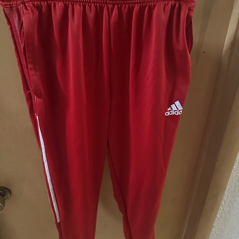 Adidas Bright Red Joggers - Picture 1 of 3